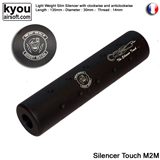 KYOU - Silencieux M2M Ghost Recon Noir - D30mm - L138mm - 14(-)(+)mm