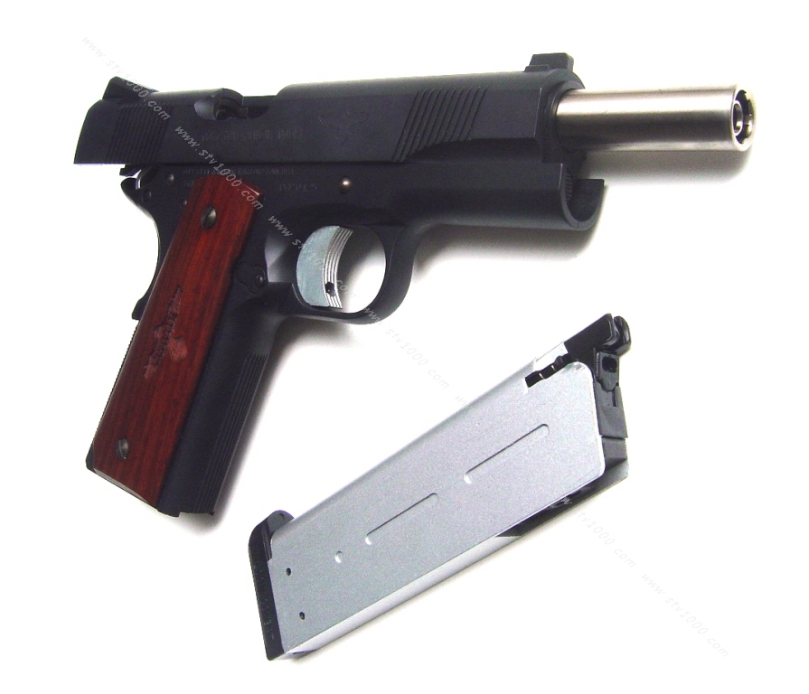 Colt 1911 réplique airsoft coup par coup en métal crosse bois